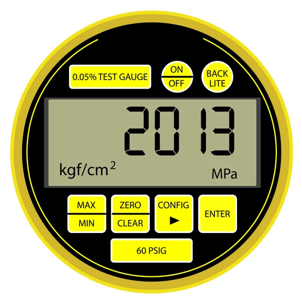 Manómetro de gas digital moderno de año nuevo 2013 — Archivo Imágenes Vectoriales