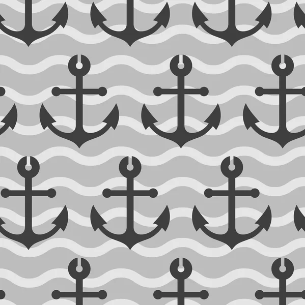 Papier peint sans couture avec ancres de mer — Image vectorielle