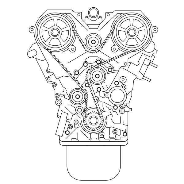 Motor de combustión interna — Vector de stock