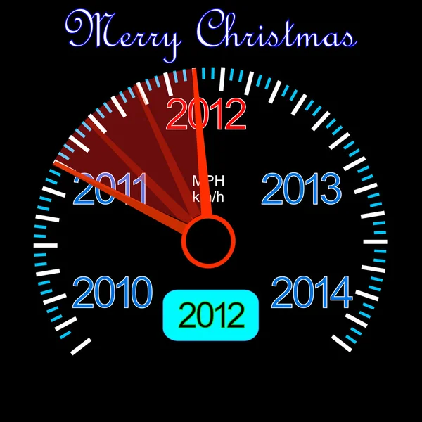 2012 counter on the dashboard for new year — Stock Vector