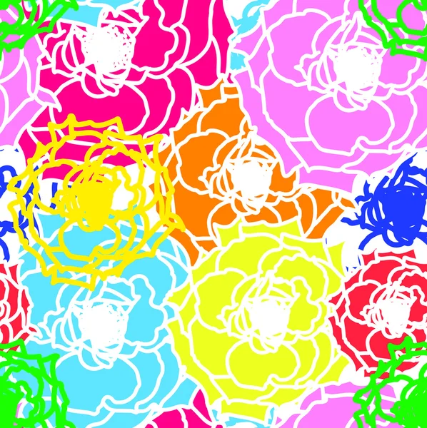 ベクトル花シームレスな背景 — ストックベクタ