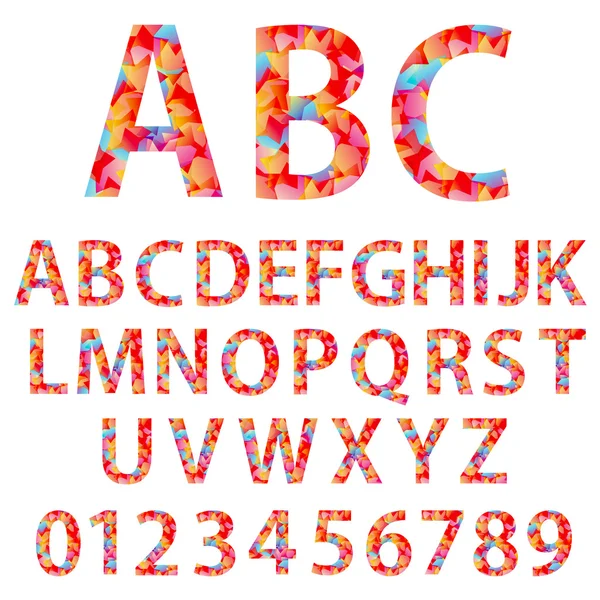 Αλφάβητο σχεδιασμού σε πολύχρωμα στιλ. — Διανυσματικό Αρχείο