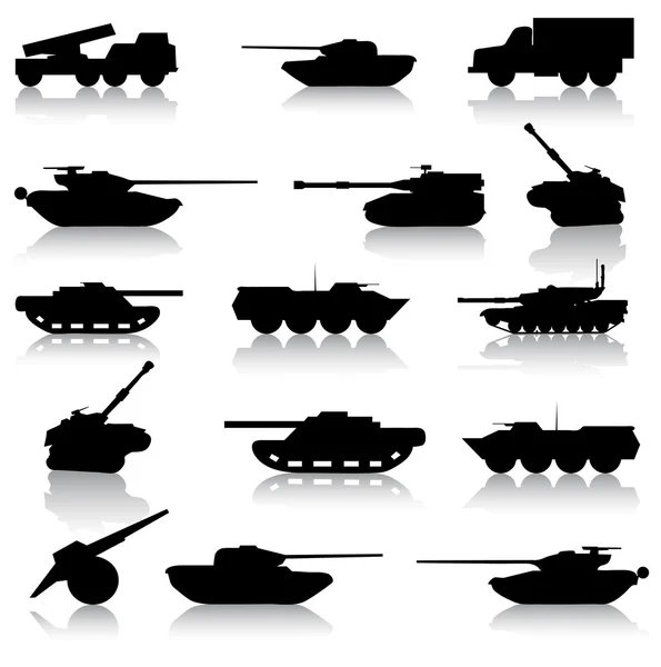Conjunto de colecção de tanques de armas —  Vetores de Stock