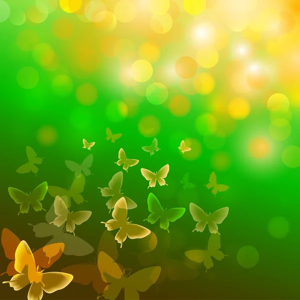 Абстрактний барвистий фон з метеликами — стоковий вектор