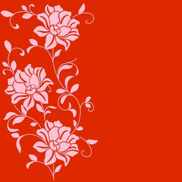 Handgezeichneter Hintergrund mit einer Fantasie-Blume — Stockvektor