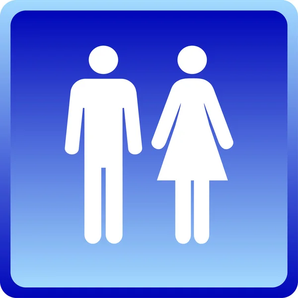Vecteur Homme & Femme icône sur fond bleu — Image vectorielle