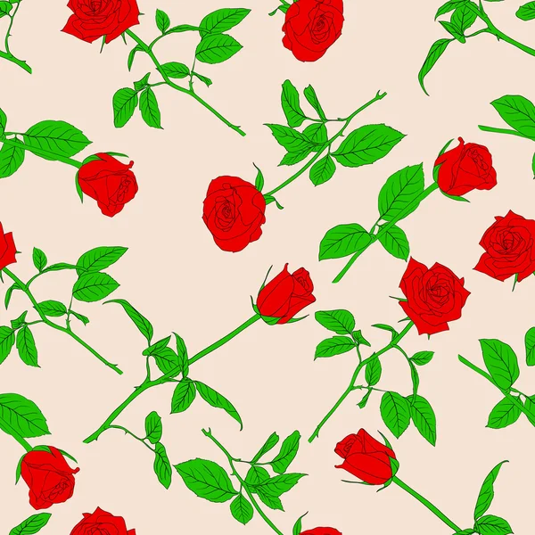 Naadloze achtergrond met rozen — Stockvector