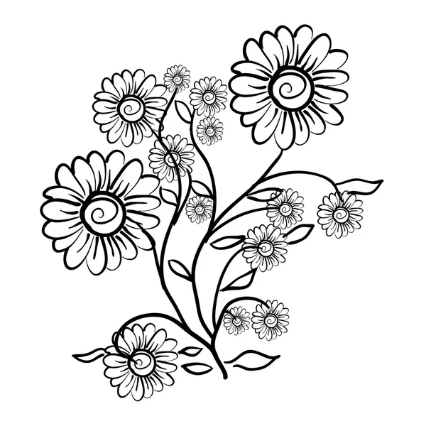 Fundo desenhado à mão com uma flor de fantasia — Vetor de Stock