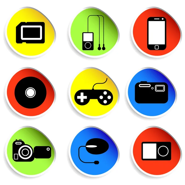 Icono conjunto de aparatos electrónicos — Vector de stock