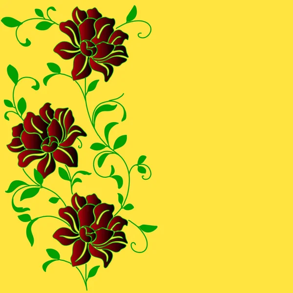Handgezeichneter Hintergrund mit einer Fantasie-Blume — Stockvektor