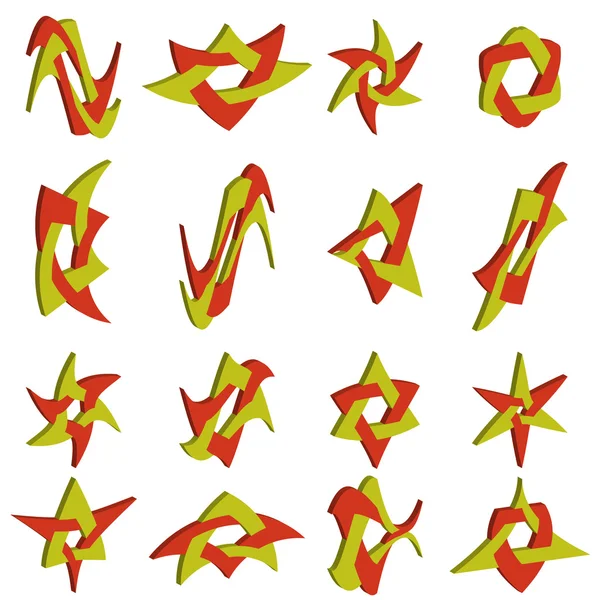 Conjunto de diferentes símbolos abstractos para el diseño — Archivo Imágenes Vectoriales