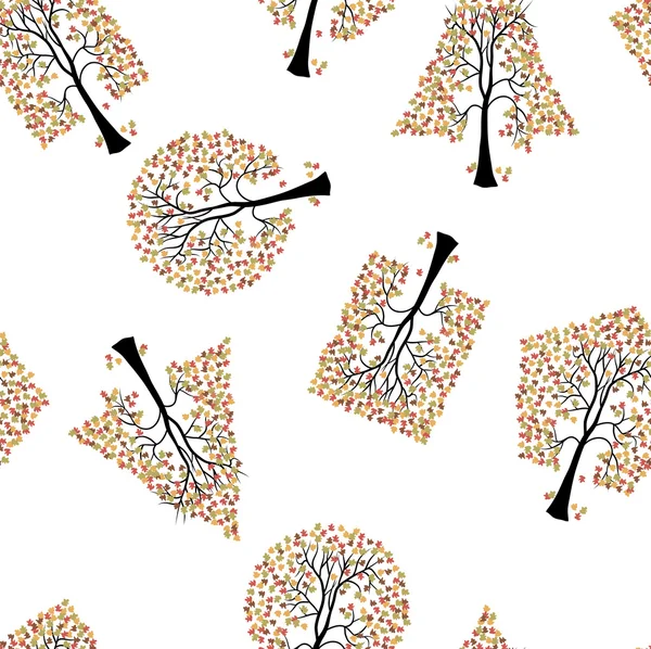 Fond d'écran sans couture les arbres fond vectoriel — Image vectorielle