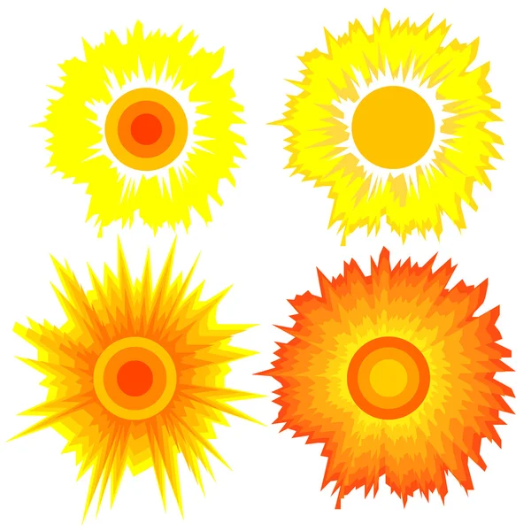 Set of suns. Elements for design. — Stock Vector