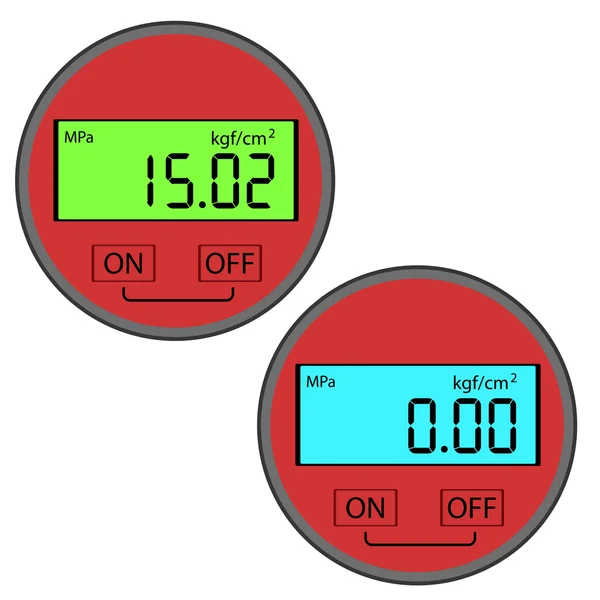 The modern digital gas manometer — Stock Vector
