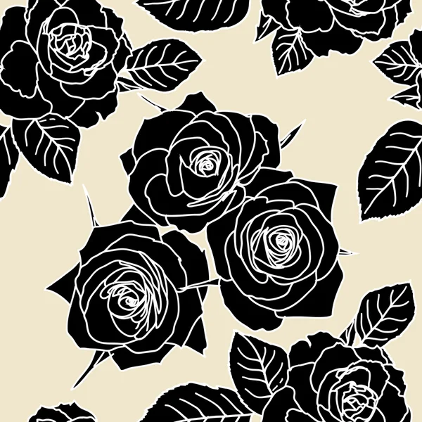 Seamless wallpaper with rose flowers — Stock Vector