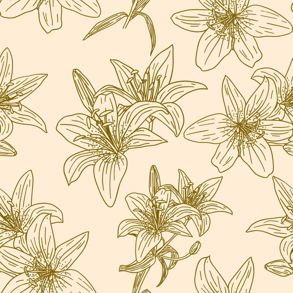 Fondo de pantalla sin costuras con hermosas flores — Vector de stock