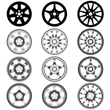 automotive wheel with alloy wheels clipart