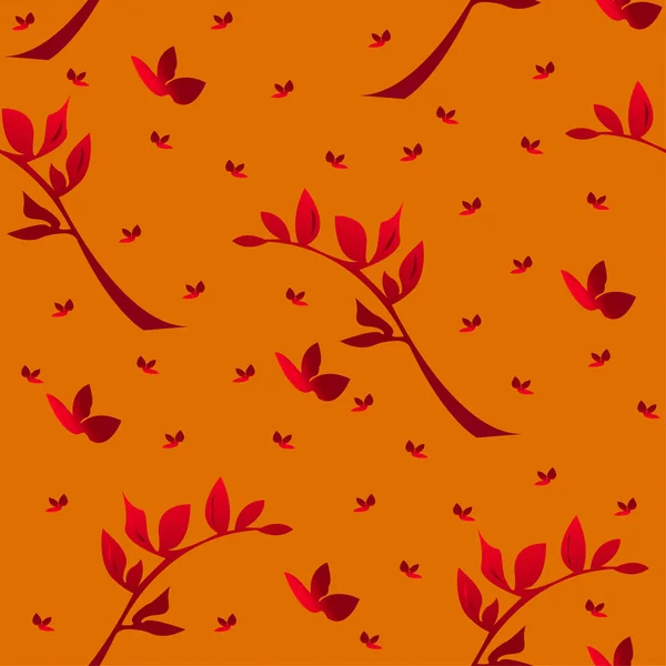 Papier peint sans couture une couture avec des fleurs et des feuilles — Image vectorielle