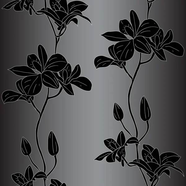 Fond sans couture vectoriel avec orchidées — Image vectorielle