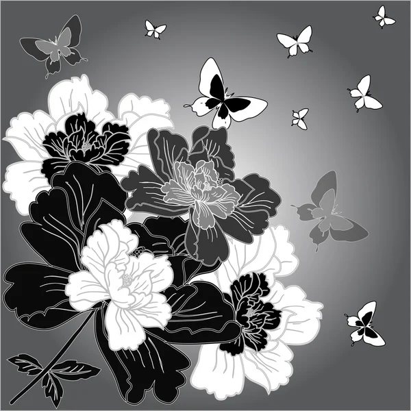 Fantasie hand getrokken bloemen — Stockvector