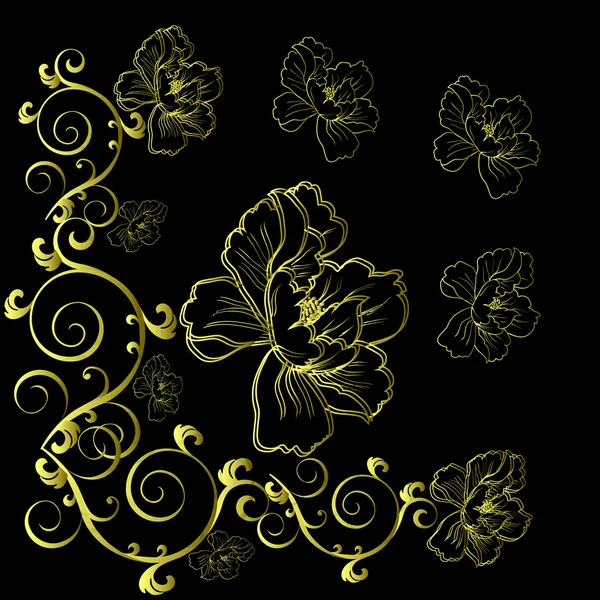 Fantasía mano flores dibujadas — Vector de stock