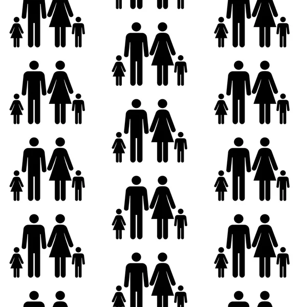 Patrón sin costuras con siluetas de la persona de diferente col — Vector de stock