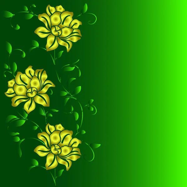 Handgezeichneter Hintergrund mit einer Fantasie-Blume — Stockvektor