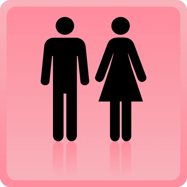Vector Man & Woman icon over pink background — Stock Vector