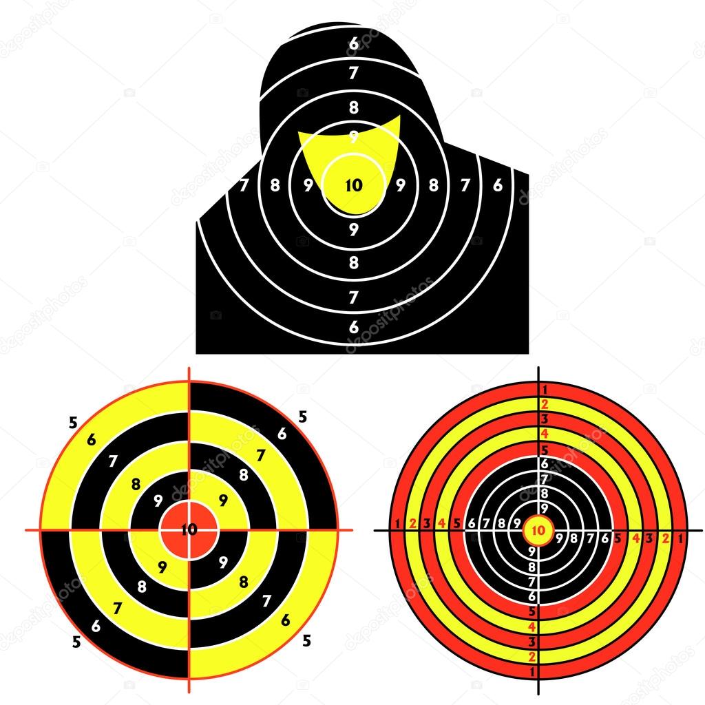 Set targets for practical pistol shooting, exercise.