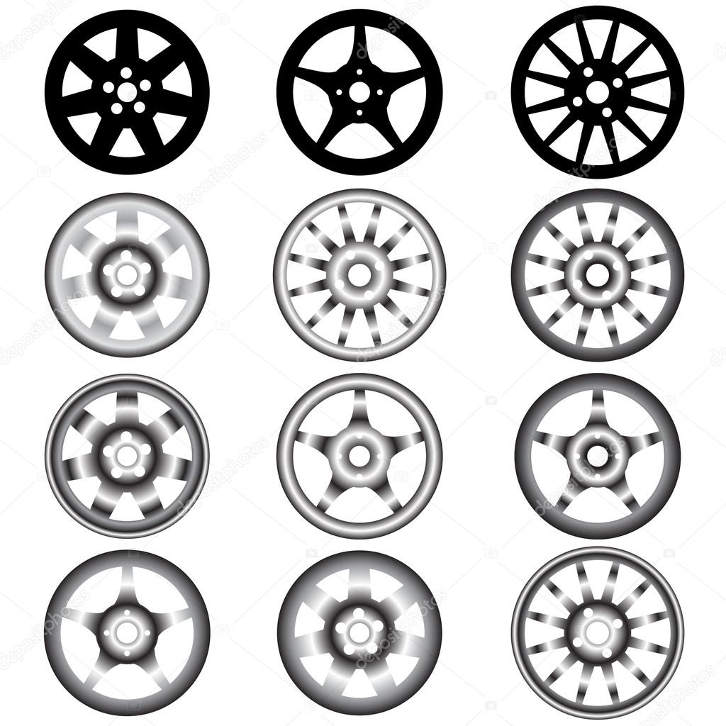 automotive wheel with alloy wheels