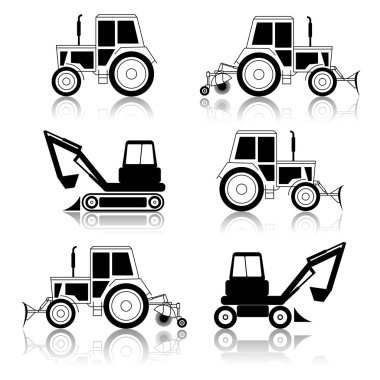 beyaz izole vektör tarak sonu buldozer