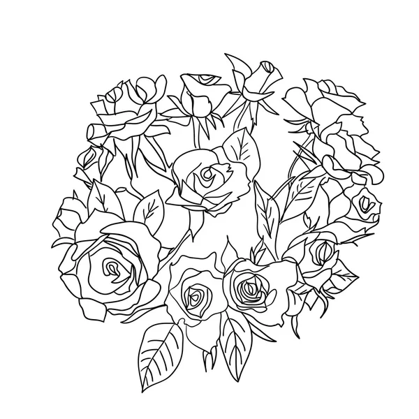 Gran ramo de rosas. vector — Vector de stock