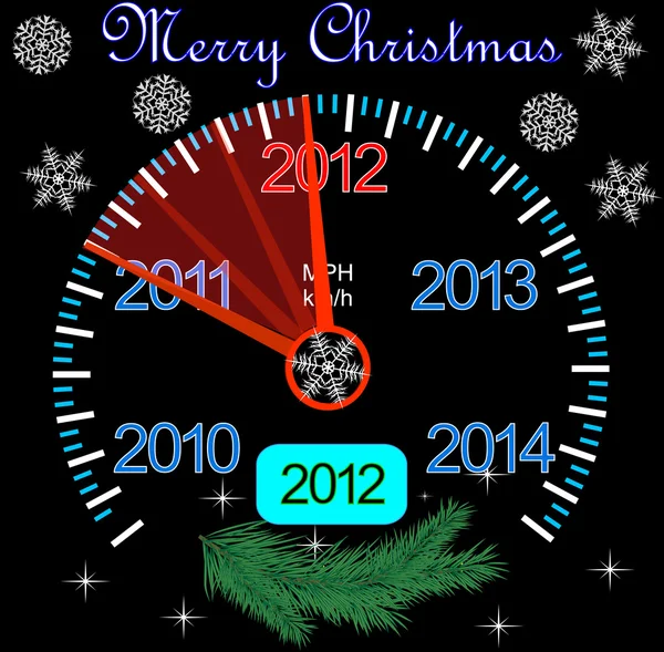 2012 counter on the dashboard for new year — Stock Vector