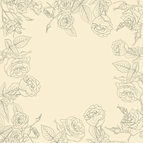 Vector floral achtergrond, frame van bloemen — Stockvector