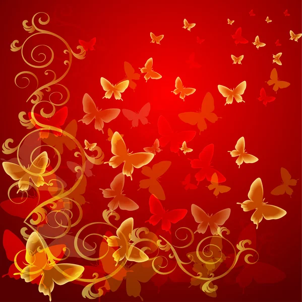 Abstract colourful background with butterflies — Stockvector