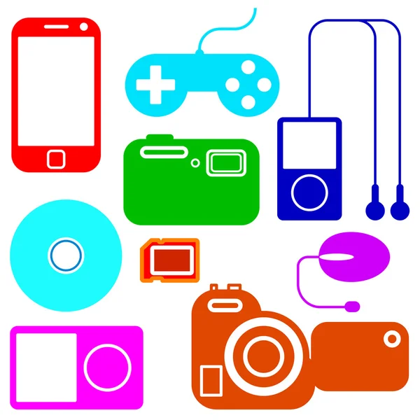 Icon set of electronic gadgets — Stock Vector