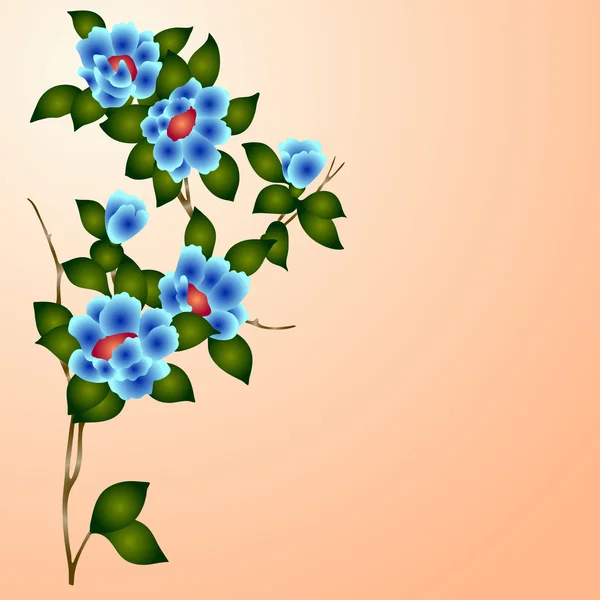 Kézzel rajzolt háttér fantázia virág — Stock Vector