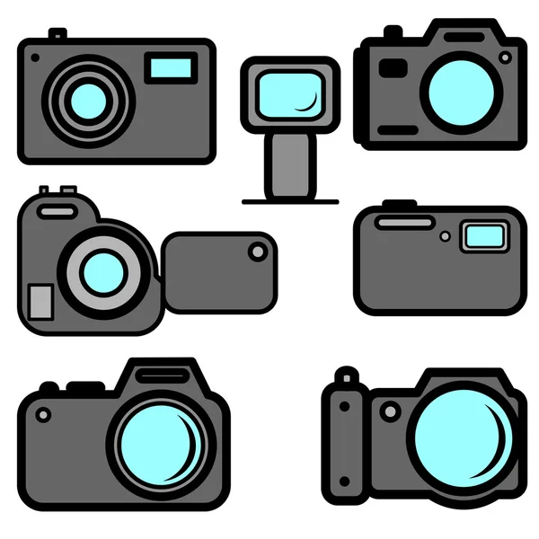 Een reeks van digitale camera 's — Stockvector