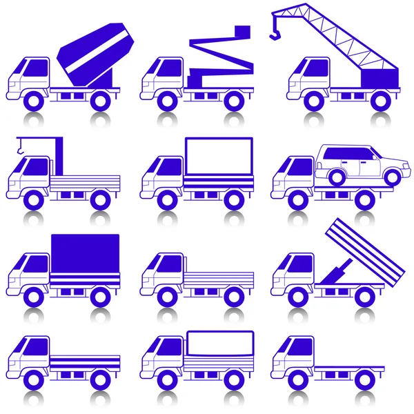 Conjunto de iconos vectoriales - símbolos de transporte . — Vector de stock