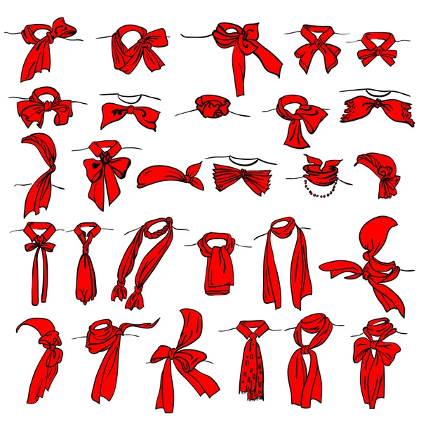 Set of different neckerchiefs — Stock Vector