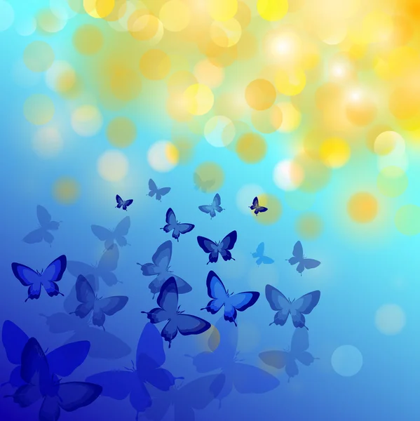 Abstract colourful background with butterflies — Stock Vector