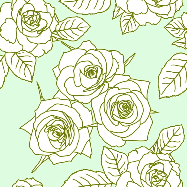 Bezešvé tapety s růžovými květy — Stockový vektor