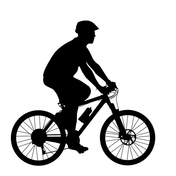 Silhouette of a cyclist male. vector illustration. — Stock Vector