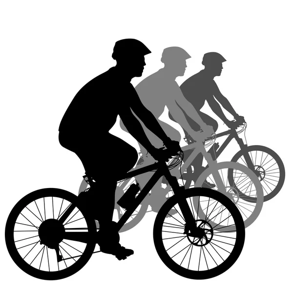 Silueta de un ciclista masculino. ilustración vectorial. — Vector de stock