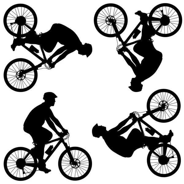 Силуэт велосипедиста-мужчины. векторная иллюстрация. — стоковый вектор