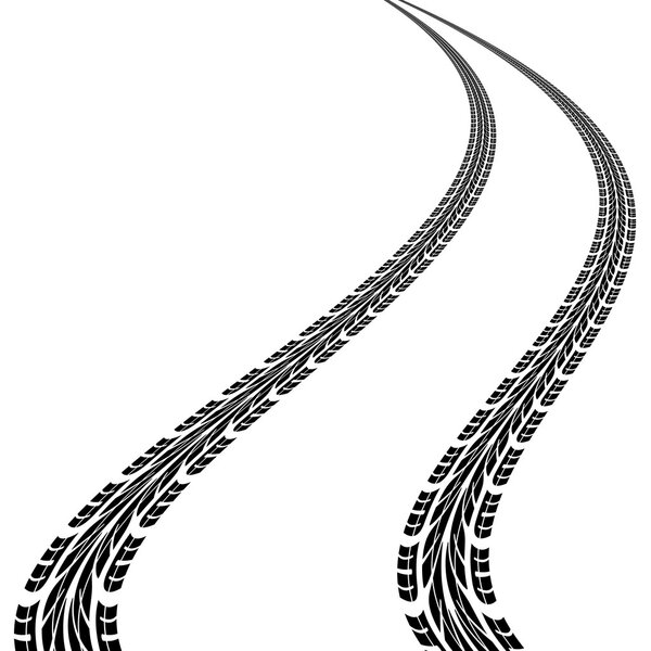 tire prints, vector illustration