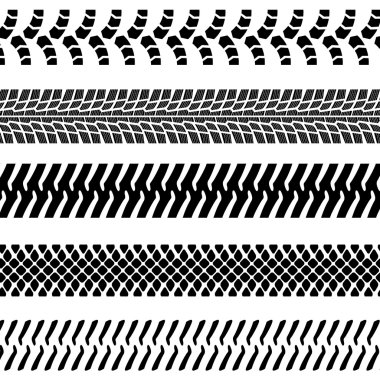 Detaylı lastik kümesi yazdırır, vektör çizim