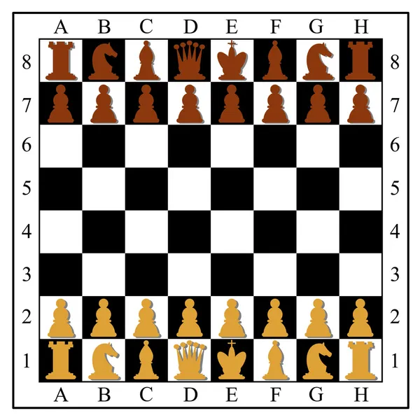 Schackbräde med schackpjäser. vektor illustration. — Stock vektor