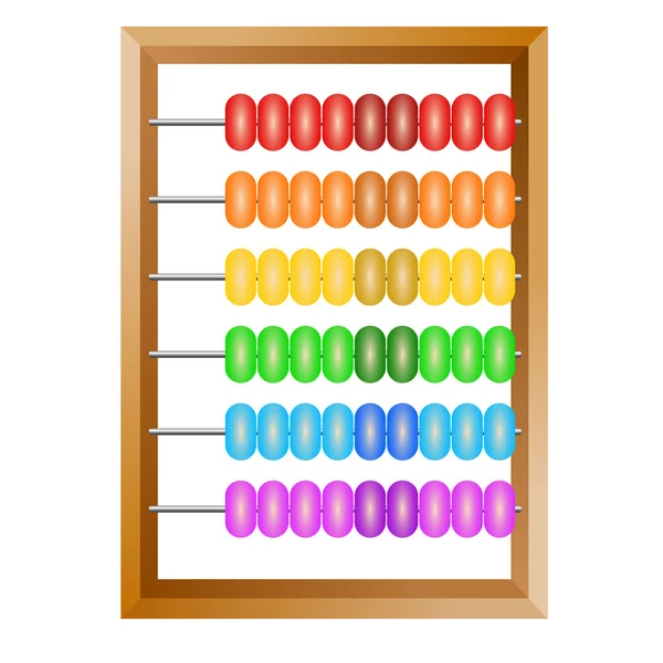 Számviteli, pénzügyi számítások a szivárvány abacus fekszik — Stock Vector