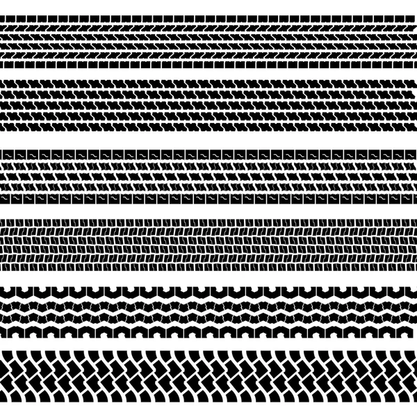 Conjunto de impresiones detalladas de neumáticos, ilustración vectorial — Archivo Imágenes Vectoriales